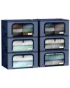 Sorbus 6 Pack Small Foldable Storage Box In Blue