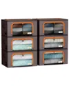 Sorbus 6 Pack Small Foldable Storage Box In Brown