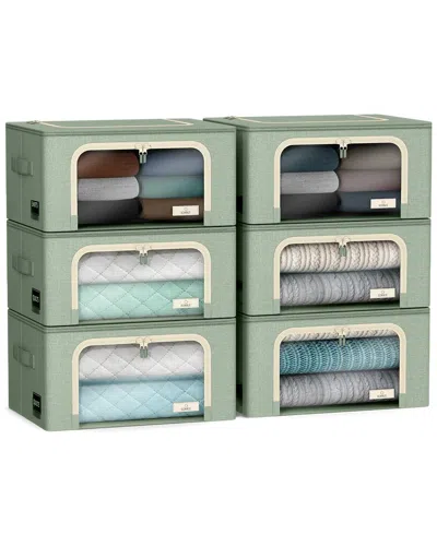 Sorbus 6 Pack Small Foldable Storage Box In Green