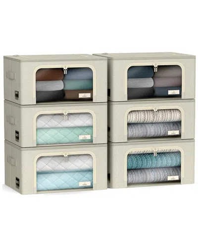 Sorbus 6 Pack Small Foldable Storage Box In Neutral