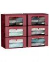 Sorbus 6 Pack Small Foldable Storage Box In Pink