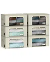 Sorbus 6 Pack Small Foldable Storage Box In White