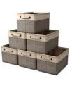 Sorbus 6 Pack Twill Rope Storage Bins For Shelves In Brown