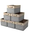 Sorbus 6 Pack Twill Rope Storage Bins For Shelves In Gray