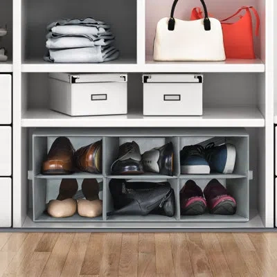 Sorbus 6 Pair Foldable Shoe Storage Box In Gray