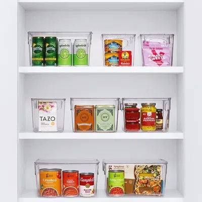 Sorbus 6 Piece Variety Pack Clear Acrylic Kitchen, Pantry, And Fridge Storage Bins