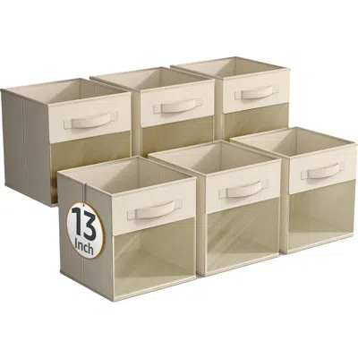Sorbus 6-pack Collapsible Window Storage Cubes In Neutral