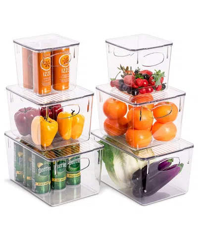 Sorbus 6pc Clear Bin Set With Lids