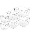 Sorbus Clear Lidded Bin Set In White