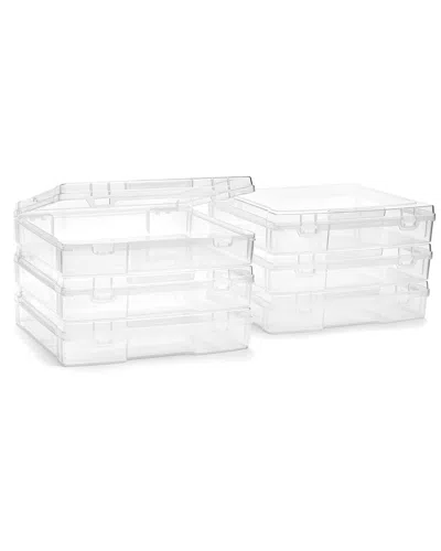Sorbus 6pc Thick File Storage Case Set In Clear