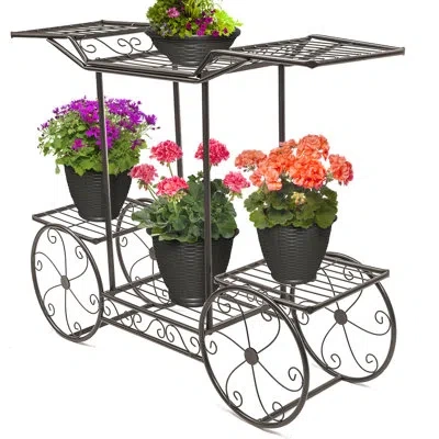Sorbus 6-tier Cart Flower Pot Display Stand In Bronze