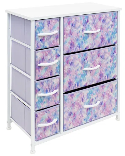 Sorbus 7 Drawer Chest Dresser Tie Dye Purple