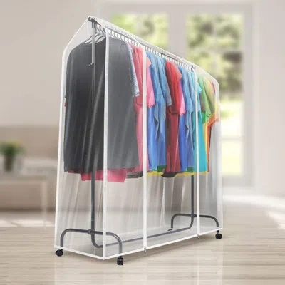 Sorbus 72" W Garment Rack Transparent Clothing Cover In Clear