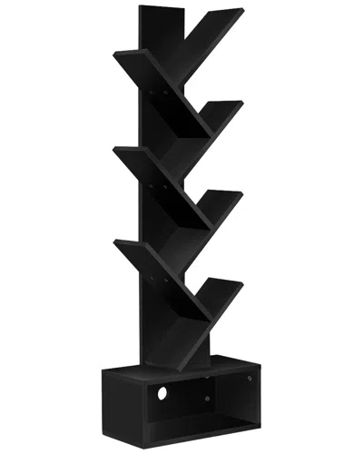 Sorbus 7-tier Zigzag Tree Bookshelf With Drawer In Black