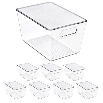Sorbus 8 Pack Clear Stackable Storage Containers With Lids For Kitchen, Pantry,cabinet Organization, Large In Transparent