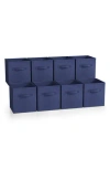 Sorbus 8-pack Collapsible Storage Cubes In Navy Blue