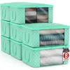 Sorbus 8-pack Collapsible Zip Storage Bins In Teal