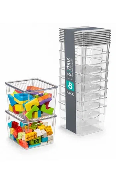Sorbus 8-pack Medium Toy Organizer Clear Plastic Storage Bins