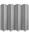 Sorbus 8 Panel Tall Foldable Panel Room Divider In Gray