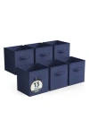 Sorbus 8-piece Foldable Cube Bins In Navy Blue