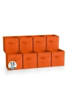 Sorbus 13in 8 Pack Collapsible Fabric Storage Bins In Orange