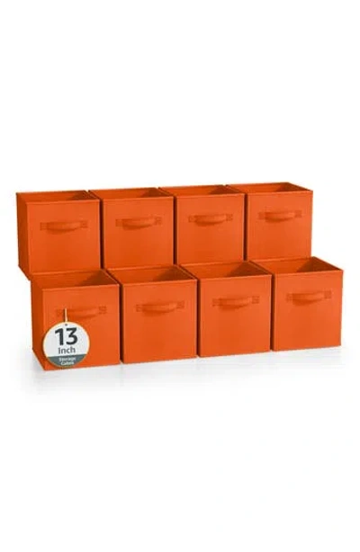 Sorbus 13in 8 Pack Collapsible Fabric Storage Bins In Orange