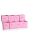 Sorbus 11in 8 Pack Foldable Storage Bins In Pink
