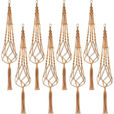 Sorbus 8-pack Macrame Plant Hangers In Brown