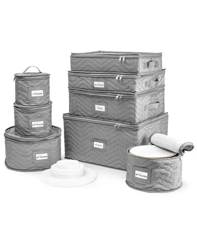 Sorbus 8pc China Storage Containers In Gray