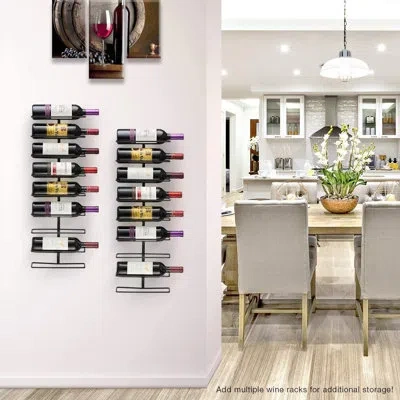Sorbus 9 Bottle Wall Mount Wine Rack Black Metal In 2 Pack