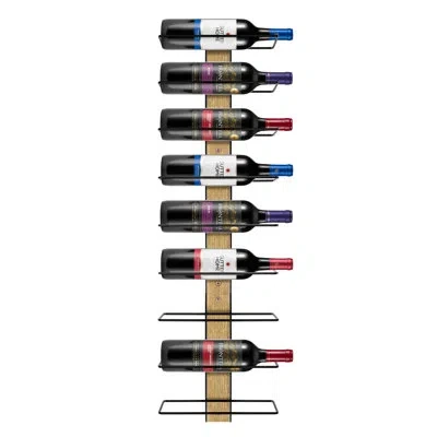 Sorbus 9 Bottle Wall Mounted Wine Rack In Mahogany