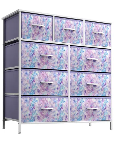 Sorbus 9 Drawer Fabric Dresser For Bedroom In Purple