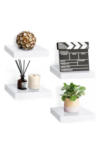 Sorbus 9-inch Floating Wall Shelves In White