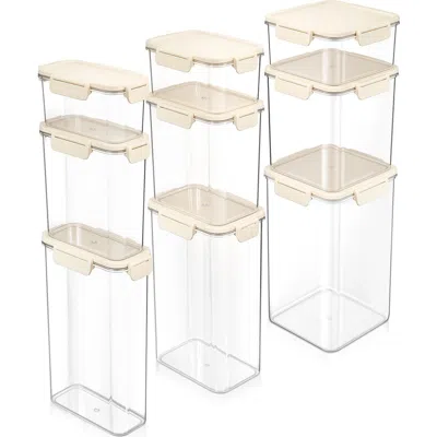 Sorbus 9-pack Reusable Snap Lid Airtight Food Storage Container Set In White