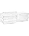 Sorbus Sahaj Variety Size Clear Stackable Project Case 9 Pack In White