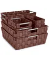 Sorbus 9pc Variety Size Hand-woven Storage Baskets In Brown