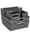 Sorbus 9pc Variety Size Hand-woven Storage Baskets In Black