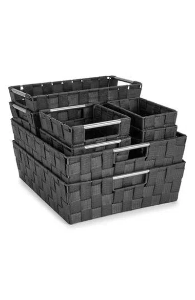 Sorbus 9-piece Woven Storage Basket Set In Gray