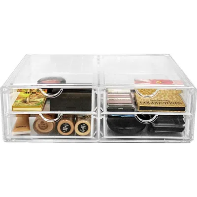 Sorbus Acrylic 4 Drawer Cosmetics Makeup & Jewelry Storage Case X-large Display Set In Clear