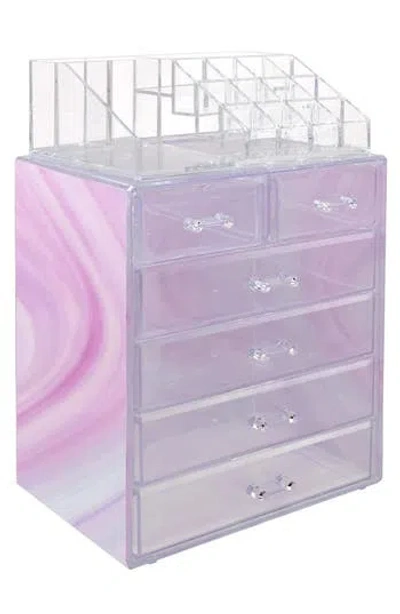 Sorbus Acrylic 6 Drawer & Top Organizer Cosmetics Makeup & Jewelry Storage Case Display Set In Tie Dye