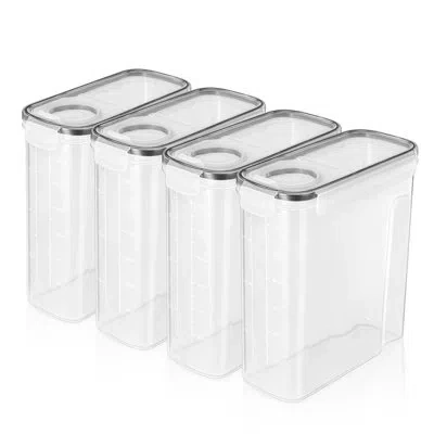 Sorbus Airtight (4l) Food Storage Dispenser Containers Bpa Free, 4-pack In Clear