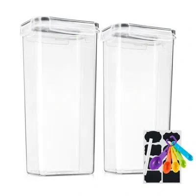 Sorbus Airtight Cereal Dispenser With Lids 2 Pack In Clear