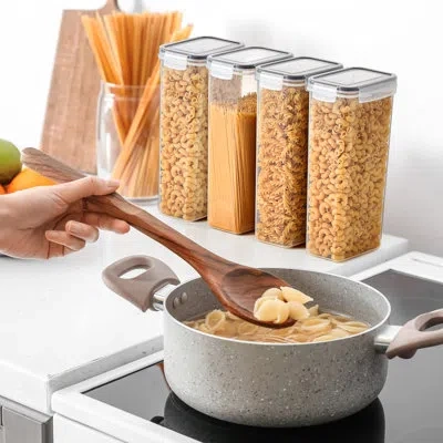 Sorbus Airtight Cereal Dispenser With Lids 4 Pack In Clear