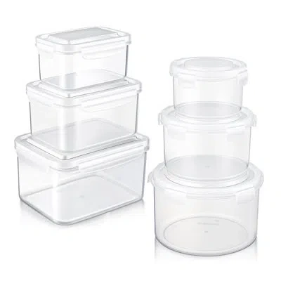Sorbus Bpa-free Food Storage Container Set – Stackable & Nestable Plastic Containers With Snap-on Lids – Re In Clear - 3 Pack