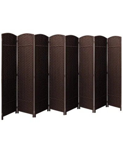 Sorbus Brown Room Divider 8-panel In Burgundy