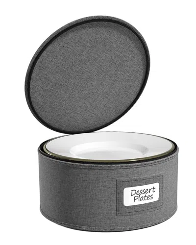 Sorbus China Storage Container Dinnerware Organizer In Grey