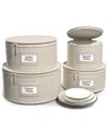 Sorbus China Storage Containers - 4 Stackable Hard Shell Plate Carrier Set In Brown