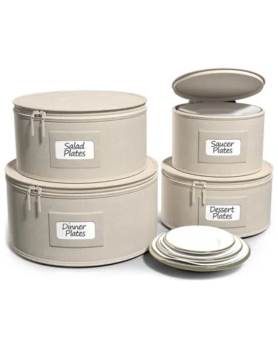 SORBUS SORBUS CHINA STORAGE CONTAINERS - 4 STACKABLE HARD SHELL PLATE CARRIER SET