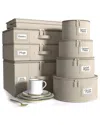 Sorbus China Storage Containers Hard Shell 8pc Stackable Plate Storage Set