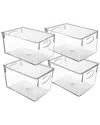 Sorbus Clear 4pc Storage Bin With Lids